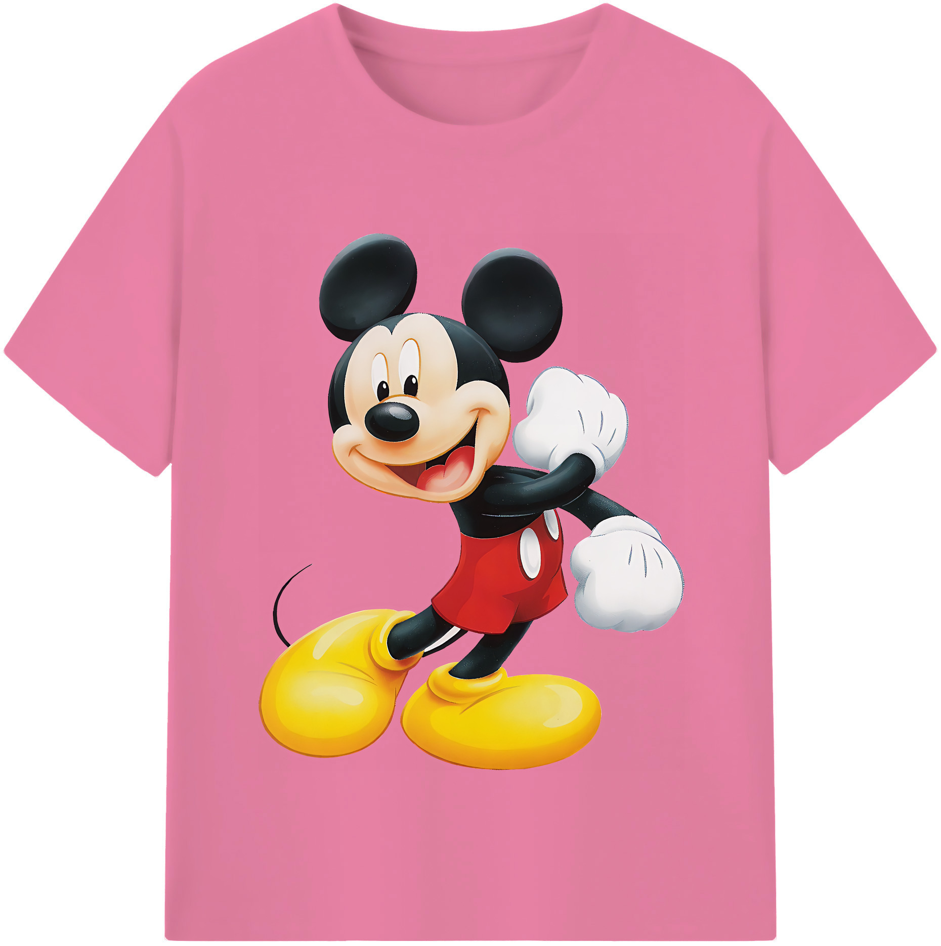 （画像用） ミッキーマウス Mickey Mouse 綿100％半袖Tシャツ（フロントプリント）